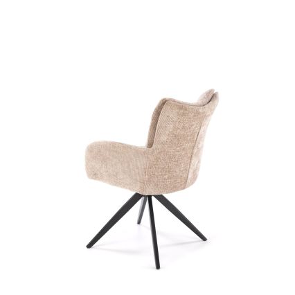 Drehbarer Esszimmerstuhl NUVO, 1 Stück, beige/schwarz