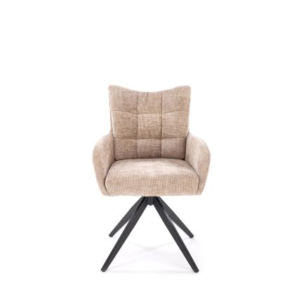 Drehbarer Esszimmerstuhl NUVO, 1 Stück, beige/schwarz