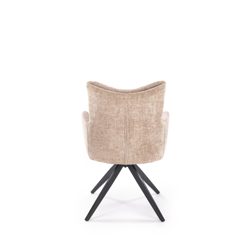 Drehbarer Esszimmerstuhl NUVO, 1 Stück, beige/schwarz