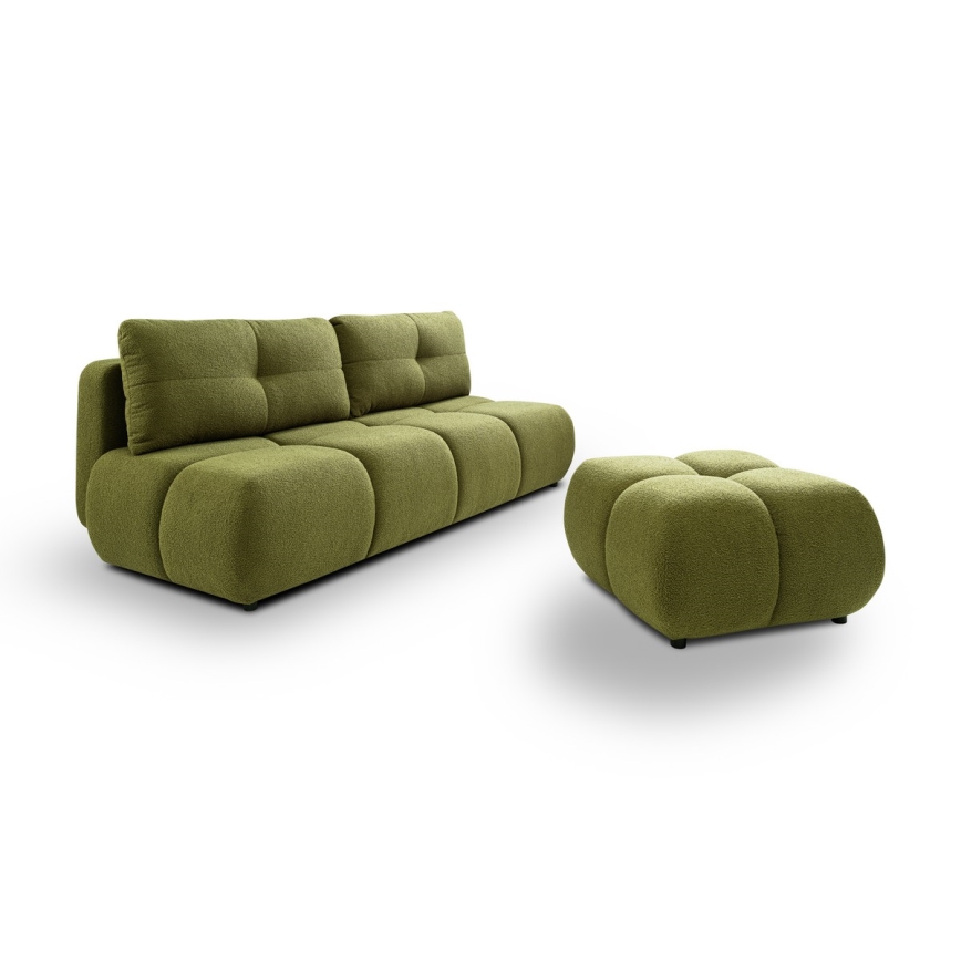 Dreisitzer-Klappsofa mit Stauraum NUORO grün