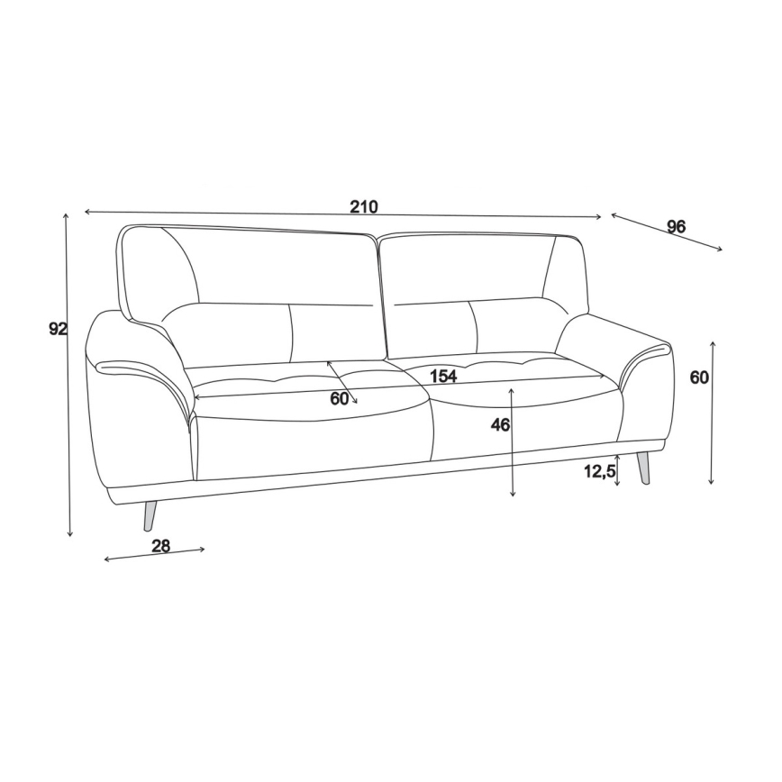 Dreisitziges Sofa LIVORNO in Beige