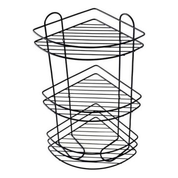 Dreistöckiges Wandregal für die Dusche 23x58 cm schwarz