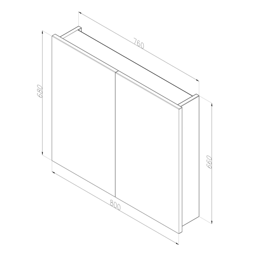 Dřevojas - Badezimmer-Spiegelschrank NEXI 80x68 cm weiß