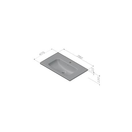 Dřevojas - Badezimmerschrank mit Waschbecken BANO 78x47 cm Dunkleiche/Weiß