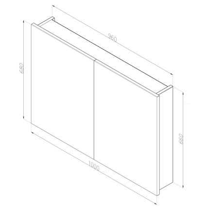 Dřevojas - Badezimmerspiegelschrank NEXI 100x68 cm Eiche
