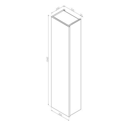 Dřevojas - Hängender Badezimmerschrank ZYLO 35x155 cm Eiche