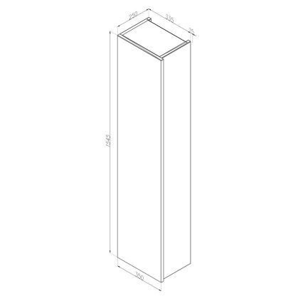 Dřevojas - Hängender Badezimmerschrank ZYLO 35x155 cm weiß
