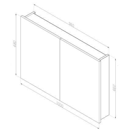 Dřevojas - Spiegelschrank NEXI 100 x 68 cm, weiß