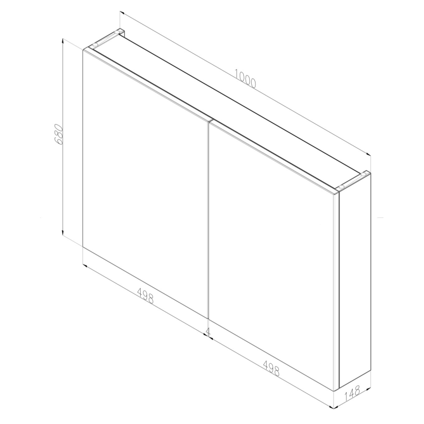Dřevojas - Spiegelschrank NEXI 100x68 cm weiß