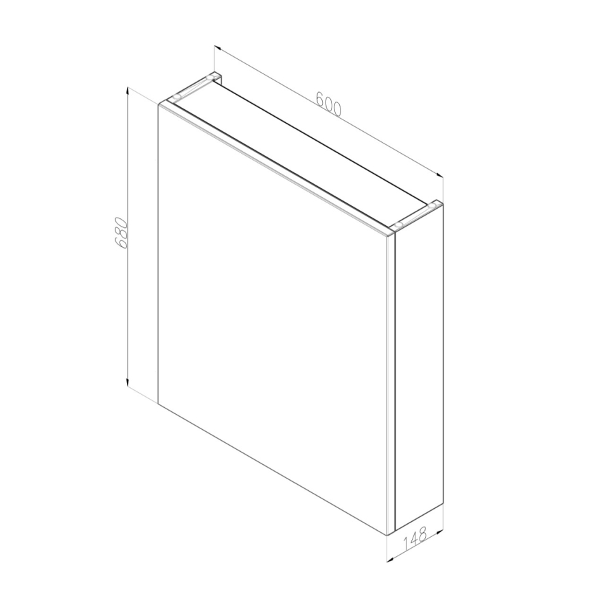 Dřevojas - Spiegelschrank NEXI 60x68 cm weiß