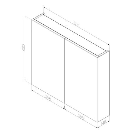 Dřevojas - Spiegelschrank NEXI 80x68 cm weiß