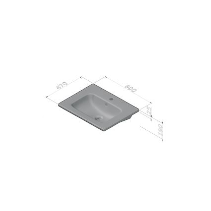 Dřevojas - Waschbeckenunterschrank BANO 60x47 cm Dunkleiche/Weiß