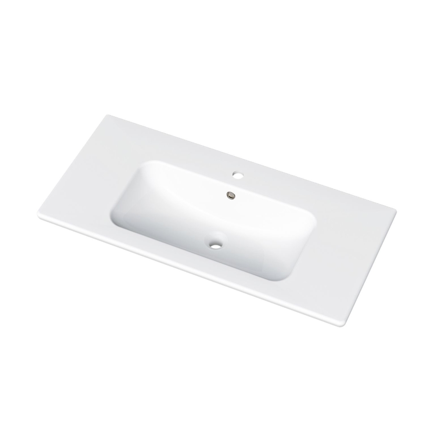 Dřevojas - Waschbeckenunterschrank mit Waschbecken BANO 100x47 cm, weiß
