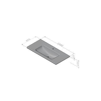 Dřevojas - Waschbeckenunterschrank mit Waschbecken BANO 100x47 cm, weiß