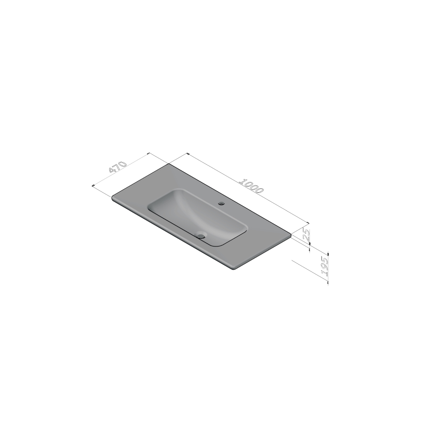 Dřevojas - Waschbeckenunterschrank mit Waschbecken BANO 100x47 cm, weiß