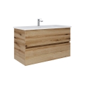 Dřevojas - Waschtischunterschrank mit Waschbecken BANO 100x47 cm Eiche/Weiß