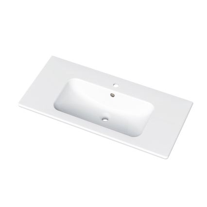 Dřevojas - Waschtischunterschrank mit Waschbecken BANO 100x47 cm Eiche/Weiß