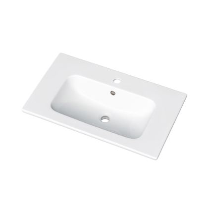 Dřevojas - Waschtischunterschrank mit Waschbecken BANO 78 x 47 cm Eiche/Weiß