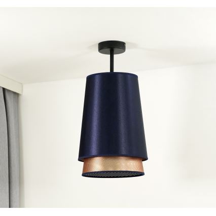 Duolla - Aufbauleuchte BELL SHINY 1xE27/15W/230V d 25 cm blau/kupfern