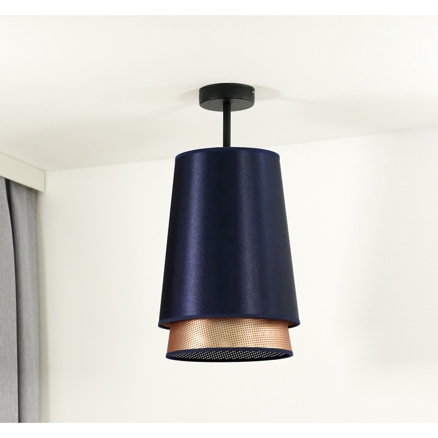 Duolla - Aufbauleuchte BELL SHINY 1xE27/15W/230V d 25 cm blau/kupfern
