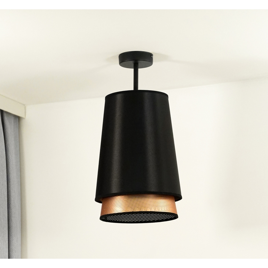 Duolla - Aufbauleuchte BELL SHINY 1xE27/15W/230V d 25 cm schwarz/kupfern