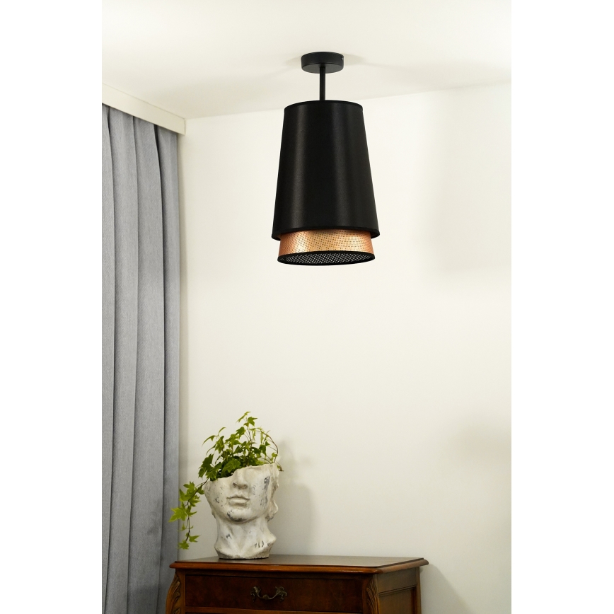 Duolla - Aufbauleuchte BELL SHINY 1xE27/15W/230V d 25 cm schwarz/kupfern