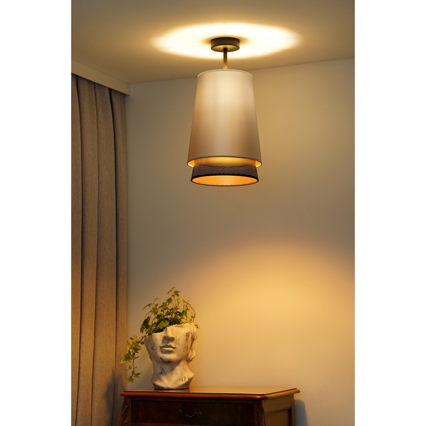Duolla - Aufbauleuchte BELL SHINY 1xE27/15W/230V d 25 cm silbern/schwarz