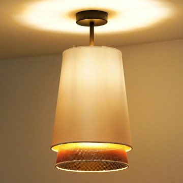 Duolla - Aufbauleuchte BELL SHINY 1xE27/15W/230V d 25 cm weiß/kupfern