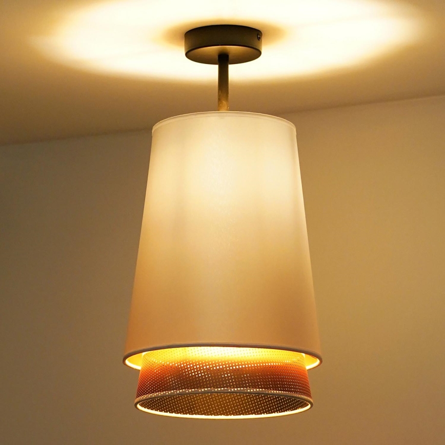 Duolla - Aufbauleuchte BELL SHINY 1xE27/15W/230V d 25 cm weiß/kupfern