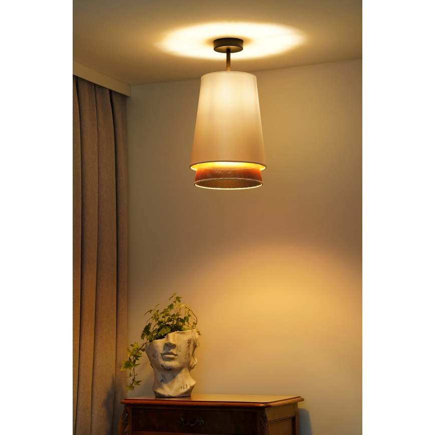 Duolla - Aufbauleuchte BELL SHINY 1xE27/15W/230V d 25 cm weiß/kupfern
