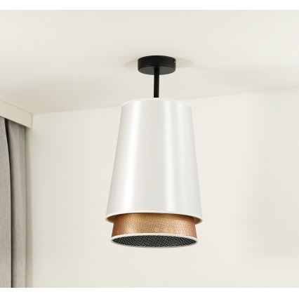 Duolla - Aufbauleuchte BELL SHINY 1xE27/15W/230V d 25 cm weiß/kupfern
