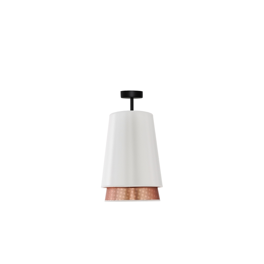 Duolla - Aufbauleuchte BELL SHINY 1xE27/15W/230V d 25 cm weiß/kupfern