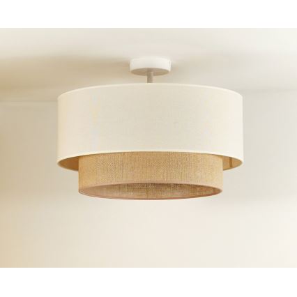 Duolla - Aufbauleuchte BOHO 1xE27/15W/230V d 45 cm cremefarben/braun