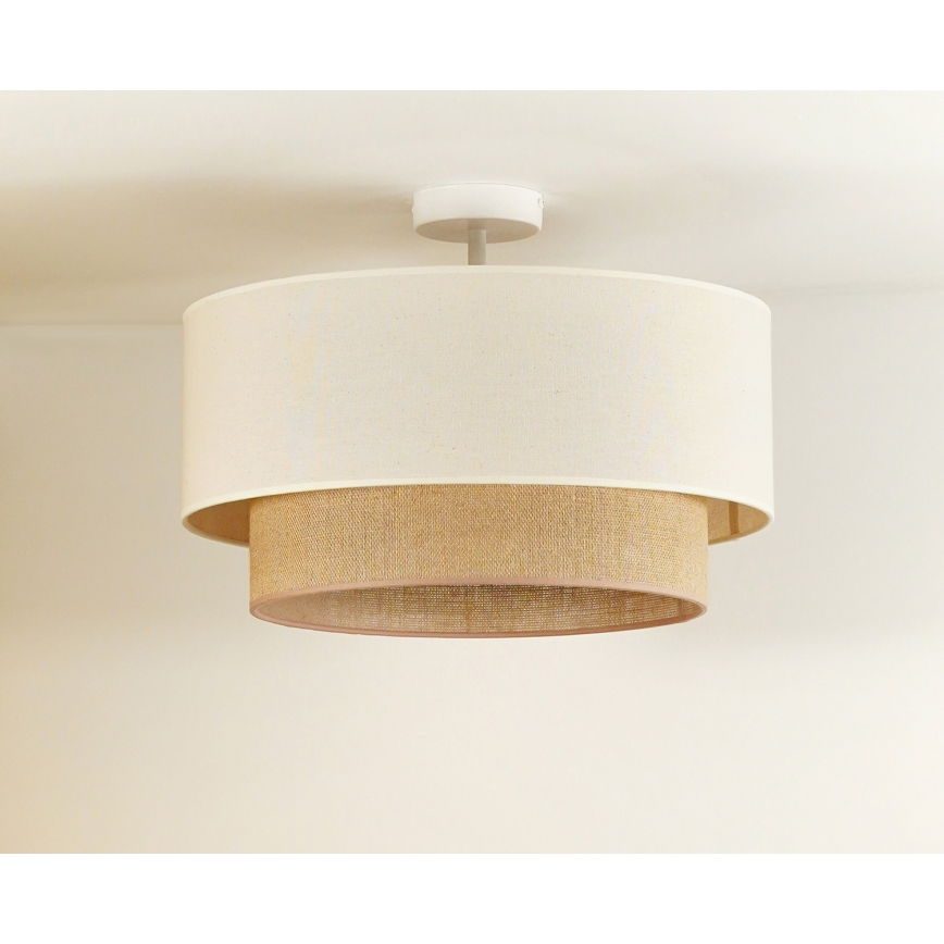 Duolla - Aufbauleuchte BOHO 1xE27/15W/230V d 45 cm cremefarben/braun