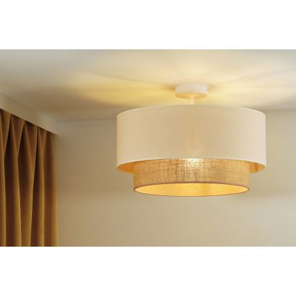 Duolla - Aufbauleuchte BOHO 1xE27/15W/230V d 45 cm cremefarben/braun
