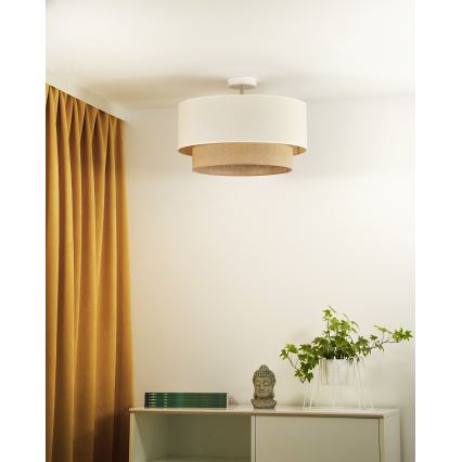 Duolla - Aufbauleuchte BOHO 1xE27/15W/230V d 45 cm cremefarben/braun