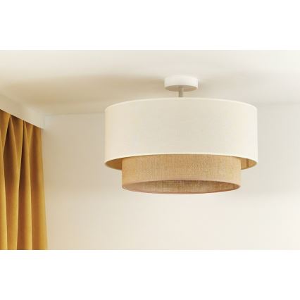 Duolla - Aufbauleuchte BOHO 1xE27/15W/230V d 45 cm cremefarben/braun