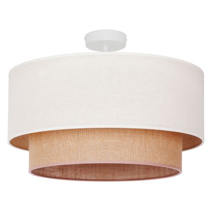 Duolla - Aufbauleuchte BOHO 1xE27/15W/230V d 45 cm cremefarben/braun