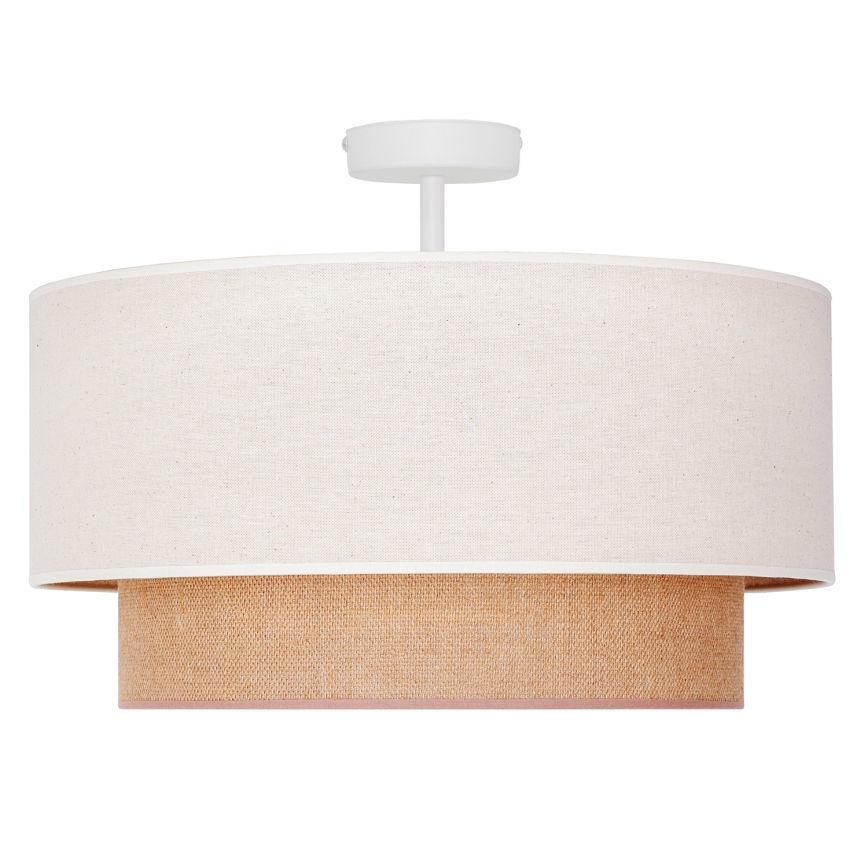 Duolla - Aufbauleuchte BOHO 1xE27/15W/230V d 45 cm cremefarben/braun