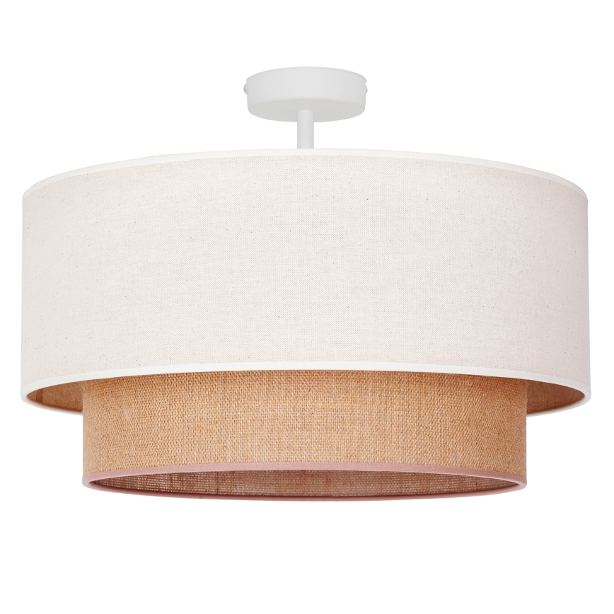 Duolla - Aufbauleuchte BOHO 1xE27/15W/230V d 45 cm cremefarben/braun