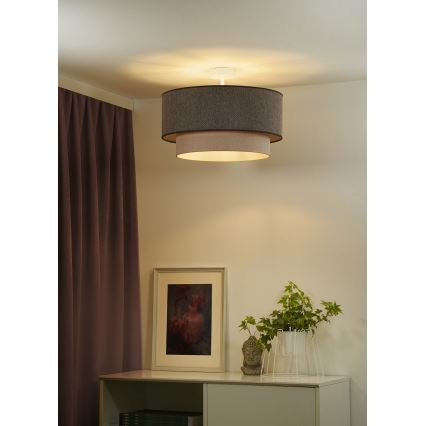 Duolla - Aufbauleuchte BOHO ECO RECYCLING 1xE27/15W/230V d 45 cm braun/cremefarben