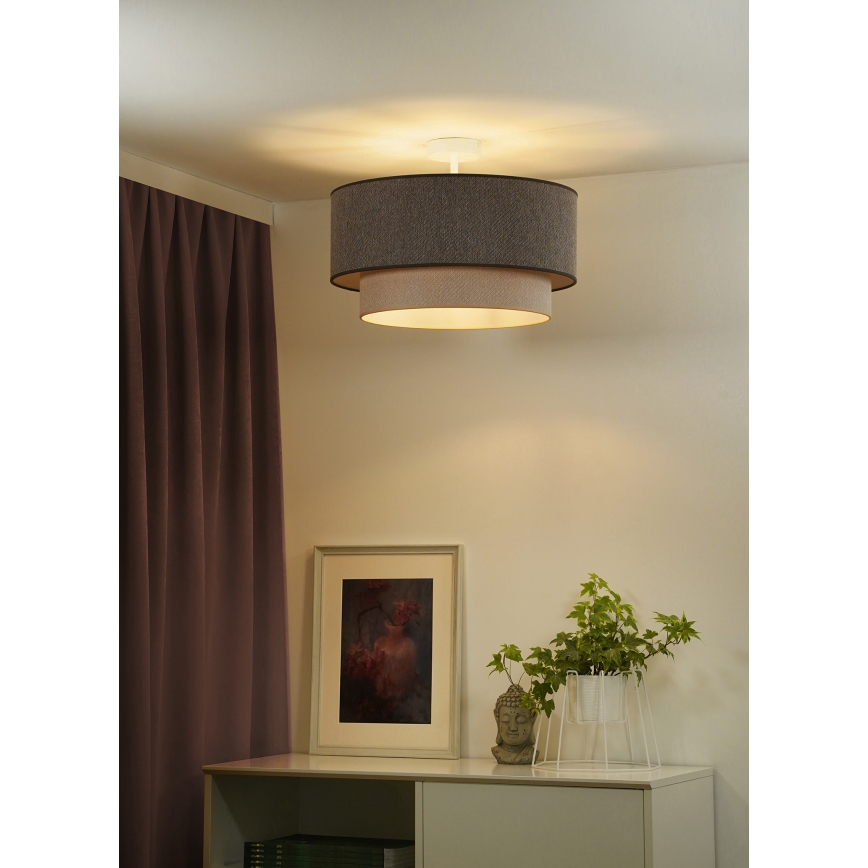 Duolla - Aufbauleuchte BOHO ECO RECYCLING 1xE27/15W/230V d 45 cm braun/cremefarben