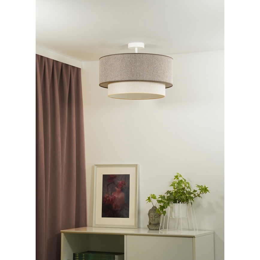 Duolla - Aufbauleuchte BOHO ECO RECYCLING 1xE27/15W/230V d 45 cm braun/cremefarben