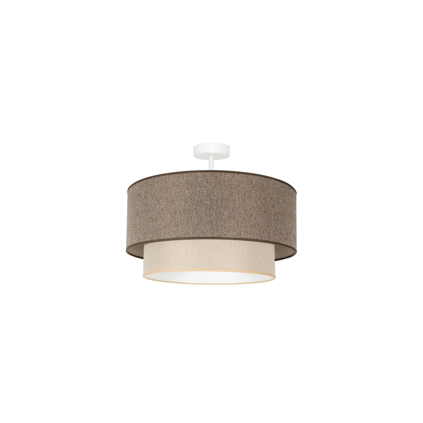Duolla - Aufbauleuchte BOHO ECO RECYCLING 1xE27/15W/230V d 45 cm braun/cremefarben