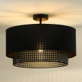 Duolla - Aufbauleuchte BOHO RATTAN 1xE27/15W/230V d 45 cm schwarz