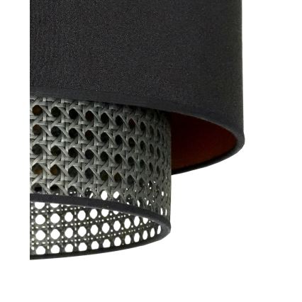 Duolla - Aufbauleuchte BOHO RATTAN 1xE27/15W/230V d 45 cm schwarz