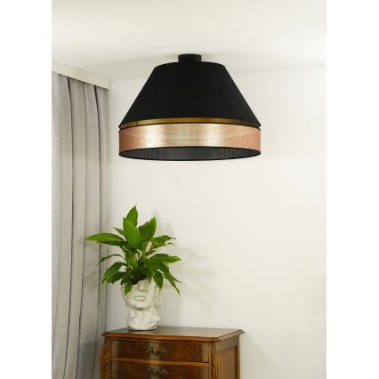 Duolla - Aufbauleuchte COPPER SHINY 1xE27/15W/230V d 60 cm schwarz/kupfern