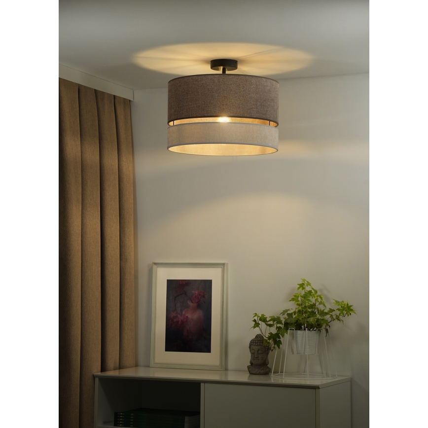 Duolla - Aufbauleuchte DOUBLE 1xE27/15W/230V d 40 cm braun/grau
