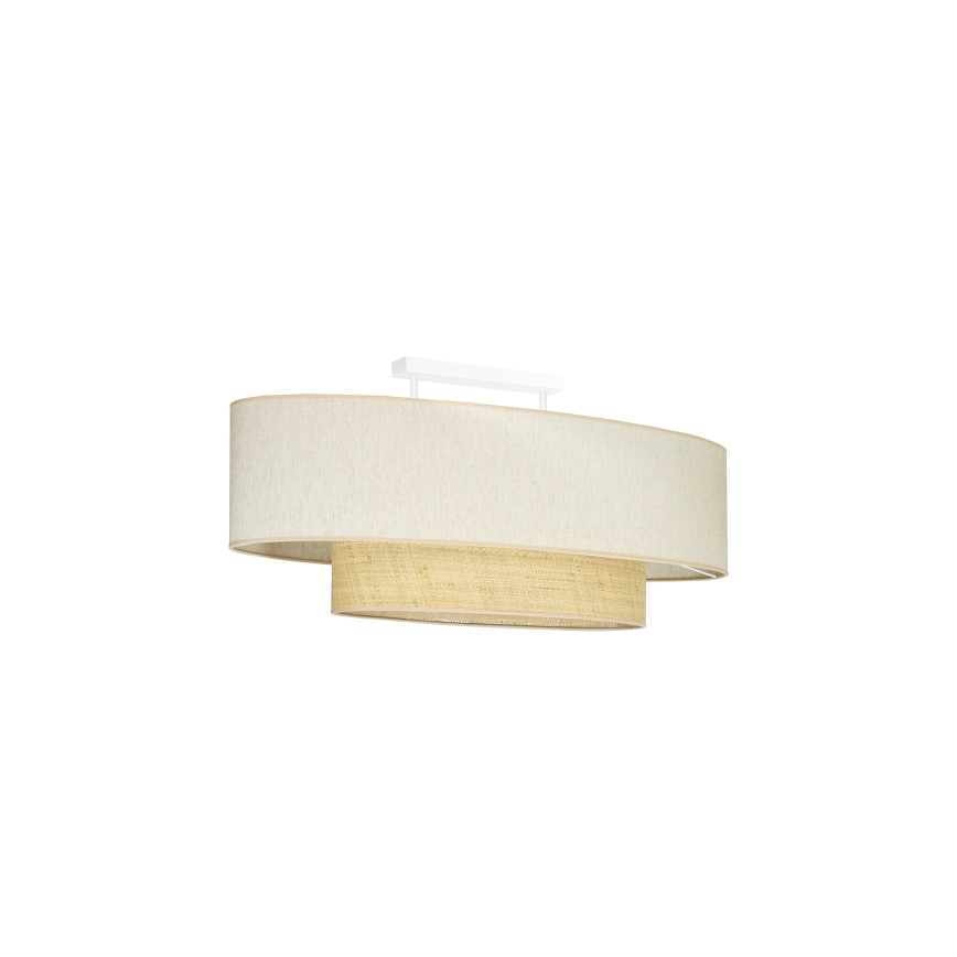 Duolla - Aufbauleuchte DOUBLE OVAL NATURE 2xE27/15W/230V cremefarben/beige