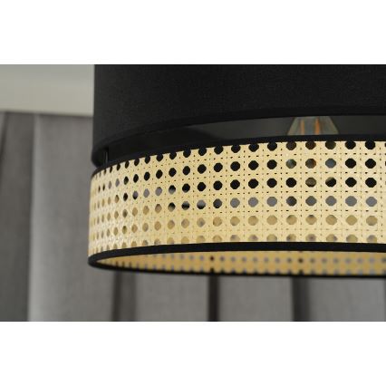 Duolla - Aufbauleuchte DOUBLE RATTAN 1xE27/15W/230V d 40 cm schwarz/beige